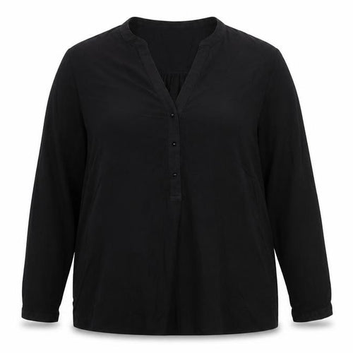 The White Company Women’s Black Long Sleeve V-Neck Blouse UK14