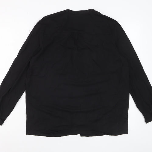 The White Company Women’s Black Long Sleeve V-Neck Blouse UK14