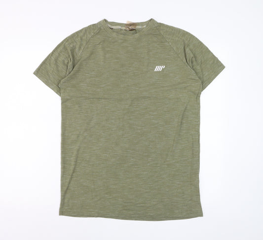 MyProtein Men's Green Athletic Fit Short Sleeve Training T-Shirt Size M