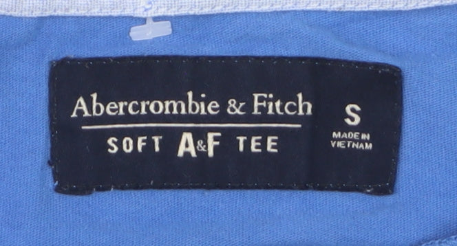 Abercrombie & Fitch Men Blue Henley Short Sleeve Cotton T-Shirt Size S