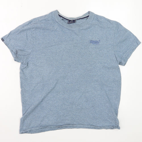 Superdry Men's Blue Crew Neck Short Sleeve Cotton T-Shirt M