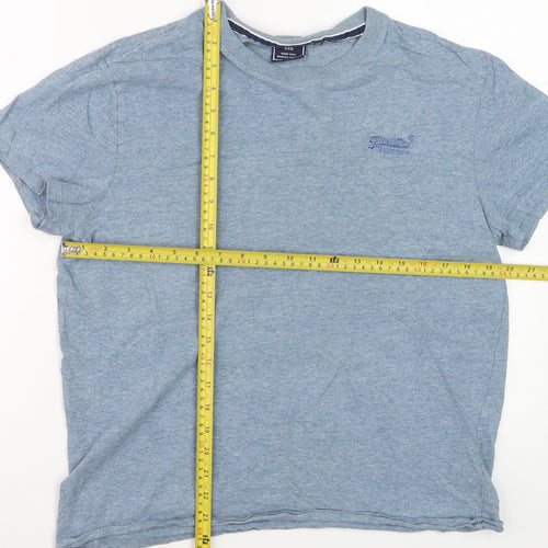 Superdry Men's Blue Crew Neck Short Sleeve Cotton T-Shirt M