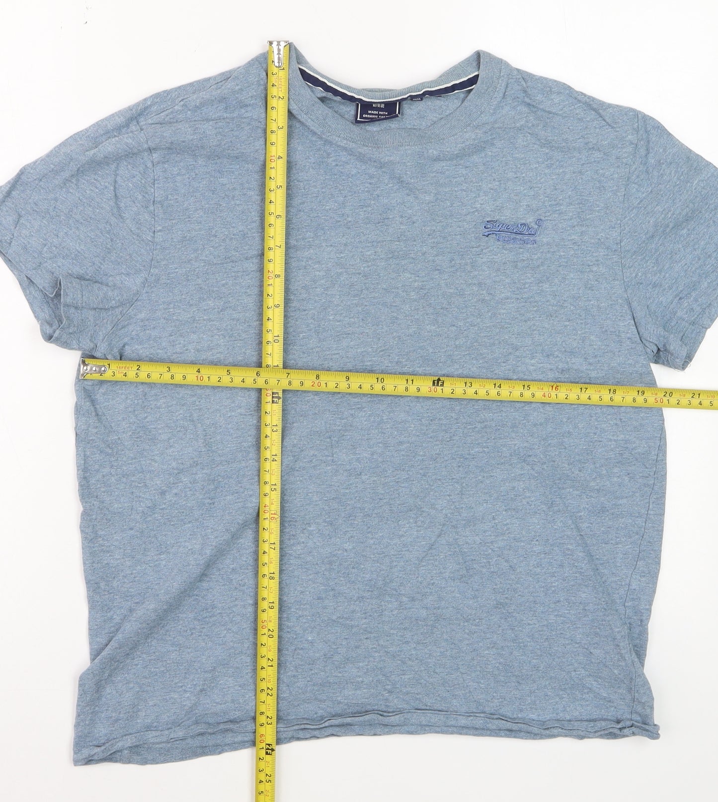 Superdry Men's Blue Crew Neck Short Sleeve Cotton T-Shirt M