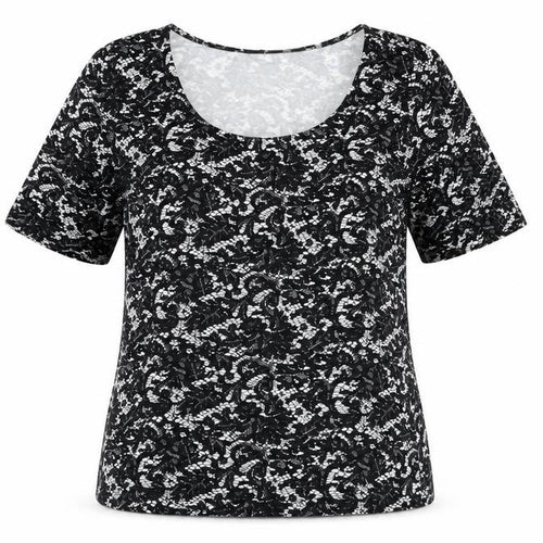 Dorothy Perkins Women’s Black Floral Lace Jersey T-Shirt Size 16