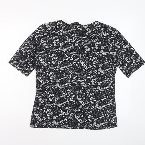 Dorothy Perkins Women’s Black Floral Lace Jersey T-Shirt Size 16