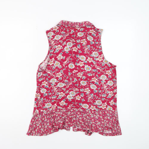 Monsoon Women Pink Floral Sleeveless Tunic Blouse Size 12