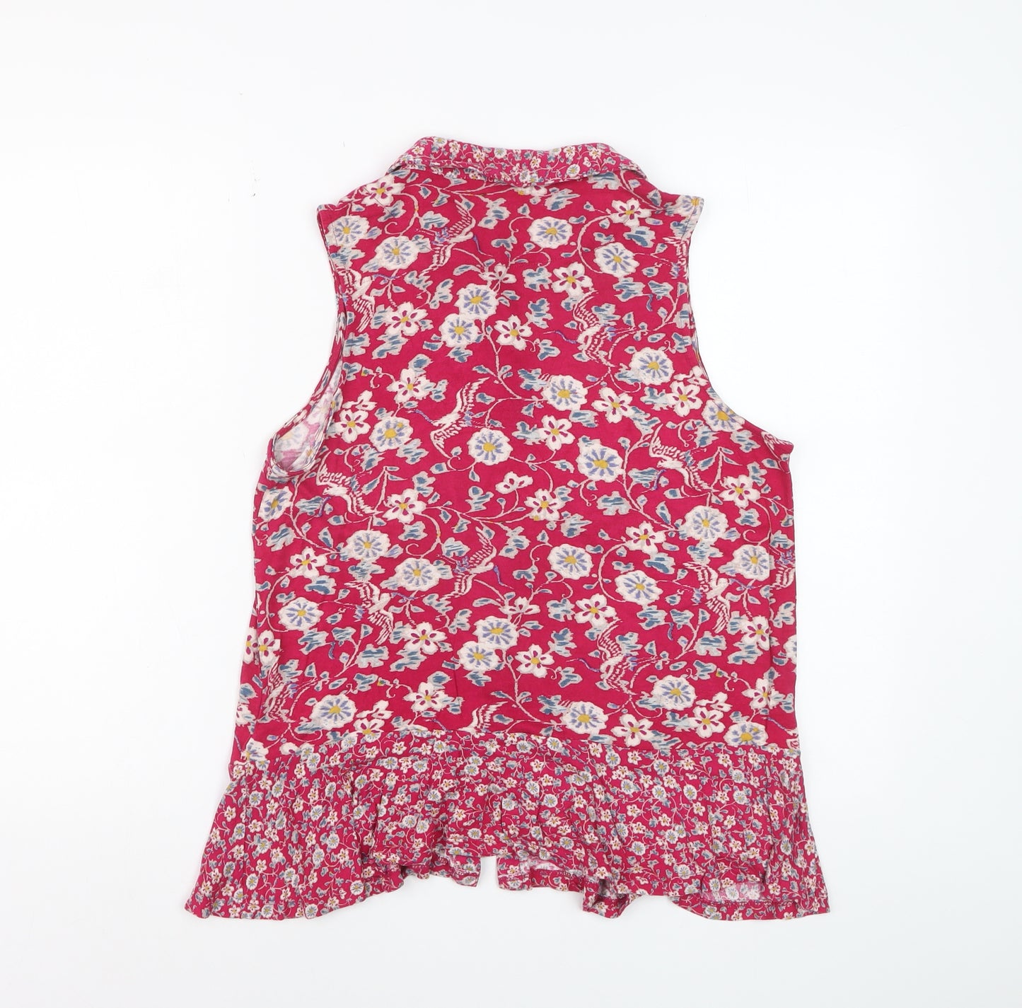 Monsoon Women Pink Floral Sleeveless Tunic Blouse Size 12