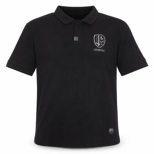 BLK London Irish Black Cotton Polo Shirt Men 3XL Short Sleeve Rugby