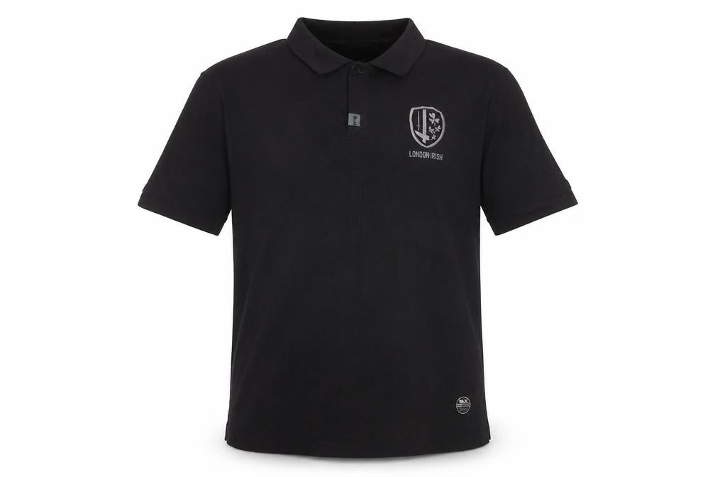 BLK London Irish Black Cotton Polo Shirt Men 3XL Short Sleeve Rugby