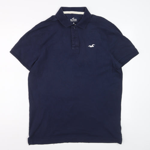 Hollister Men's Blue XL Slim Fit Stretch Polo Shirt