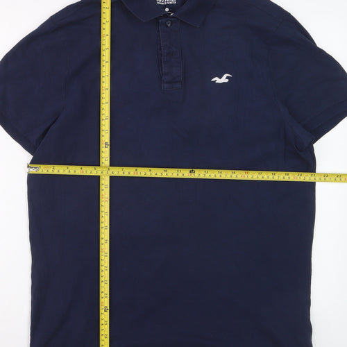 Hollister Men's Blue XL Slim Fit Stretch Polo Shirt