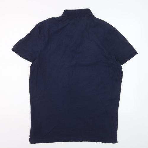 Hollister Men's Blue XL Slim Fit Stretch Polo Shirt