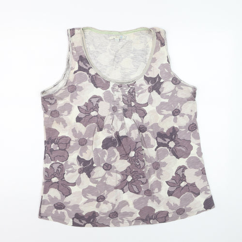 Boden Womens Purple Floral Cotton Sleeveless Top UK 10