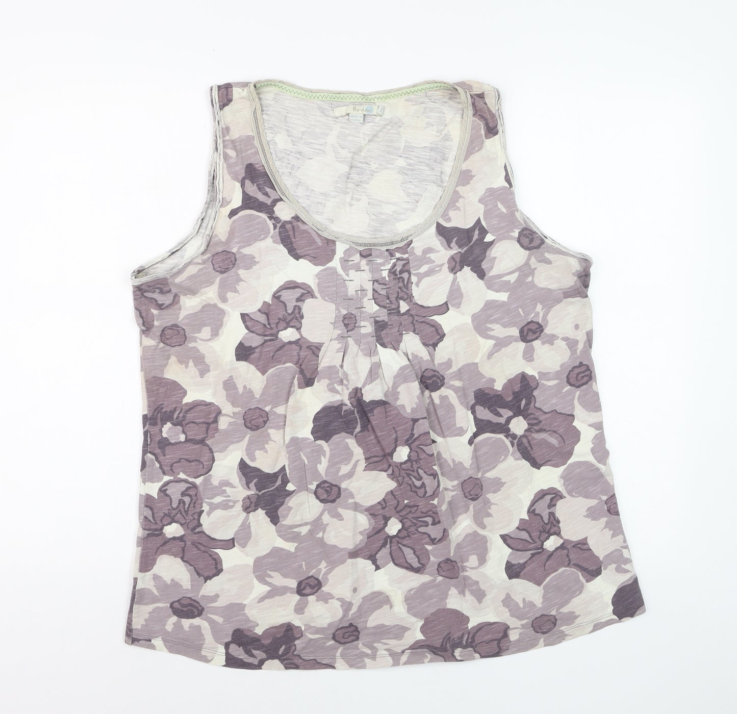 Boden Womens Purple Floral Cotton Sleeveless Top UK 10