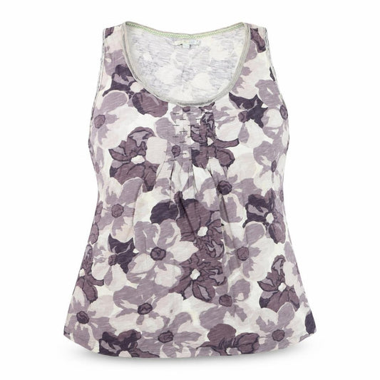 Front view of Boden women’s purple floral cotton sleeveless top uk 10