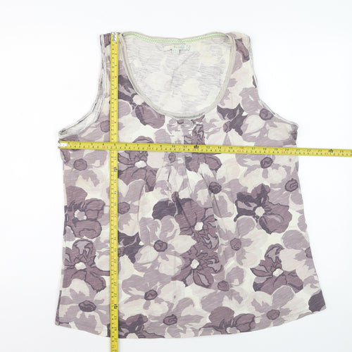 Boden Womens Purple Floral Cotton Sleeveless Top UK 10