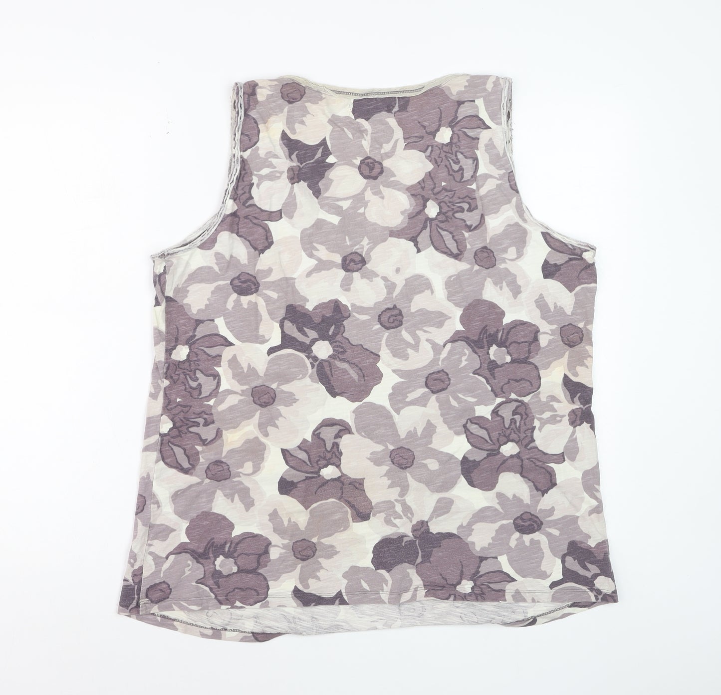 Boden Womens Purple Floral Cotton Sleeveless Top UK 10