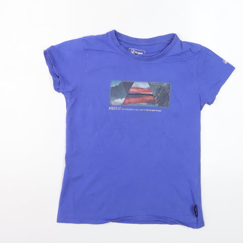 Hi Gear Boys Blue 10 Years Cotton Graphic Print Outdoor T-Shirt