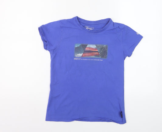 Hi Gear Boys Blue 10 Years Cotton Graphic Print Outdoor T-Shirt
