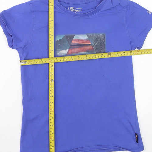 Hi Gear Boys Blue 10 Years Cotton Graphic Print Outdoor T-Shirt