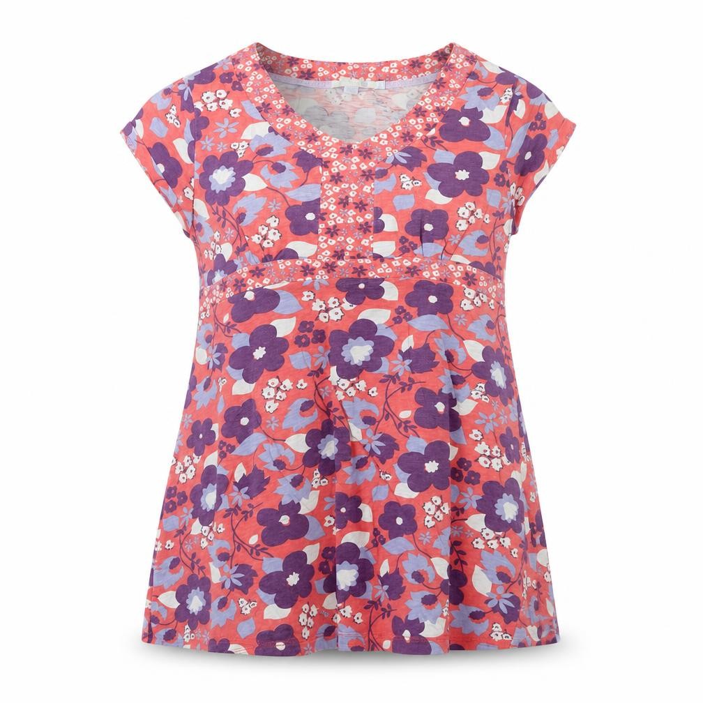 Boden Women's Multicoloured Floral V-Neck Tunic T-Shirt Size 16 Regular