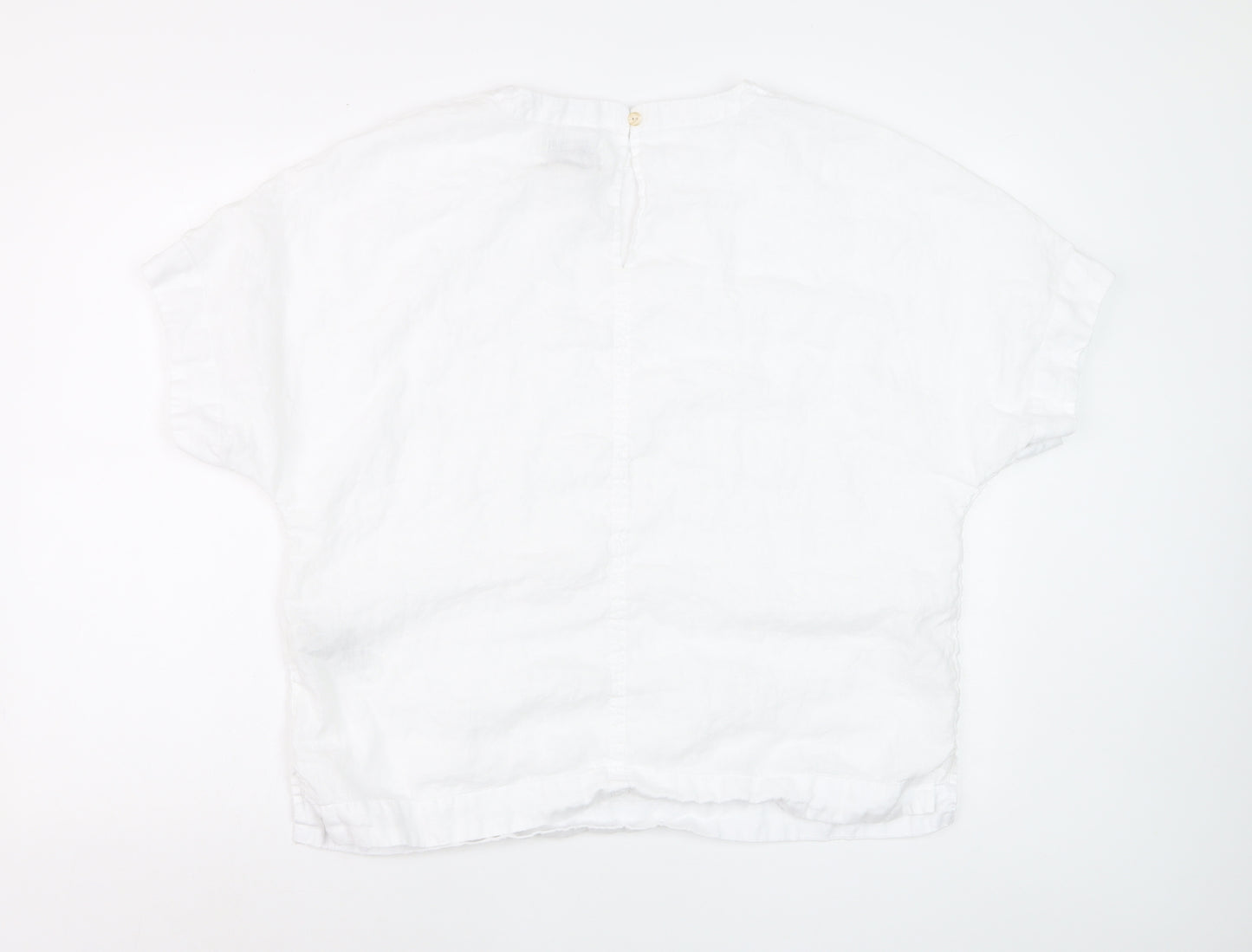 Marks and Spencer Women’s White Linen Relaxed Fit Blouse Size 14