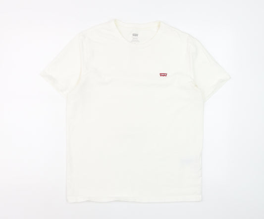 Levi's Men's White Crew Neck Short Sleeve Standard Fit T-Shirt Size M