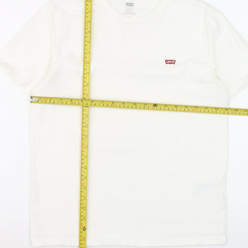 Levi's Men's White Crew Neck Short Sleeve Standard Fit T-Shirt Size M