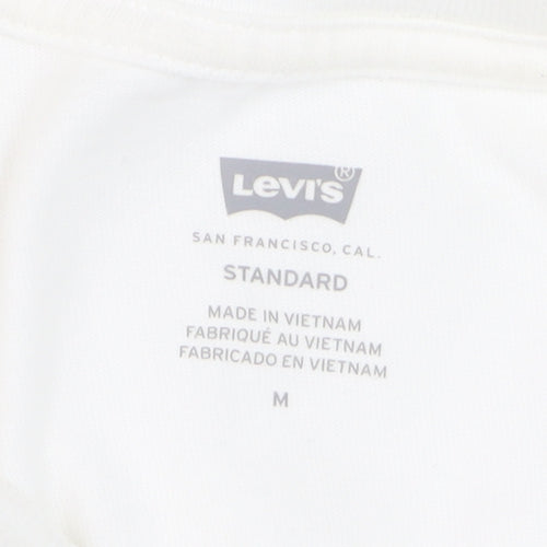 Levi's Men's White Crew Neck Short Sleeve Standard Fit T-Shirt Size M