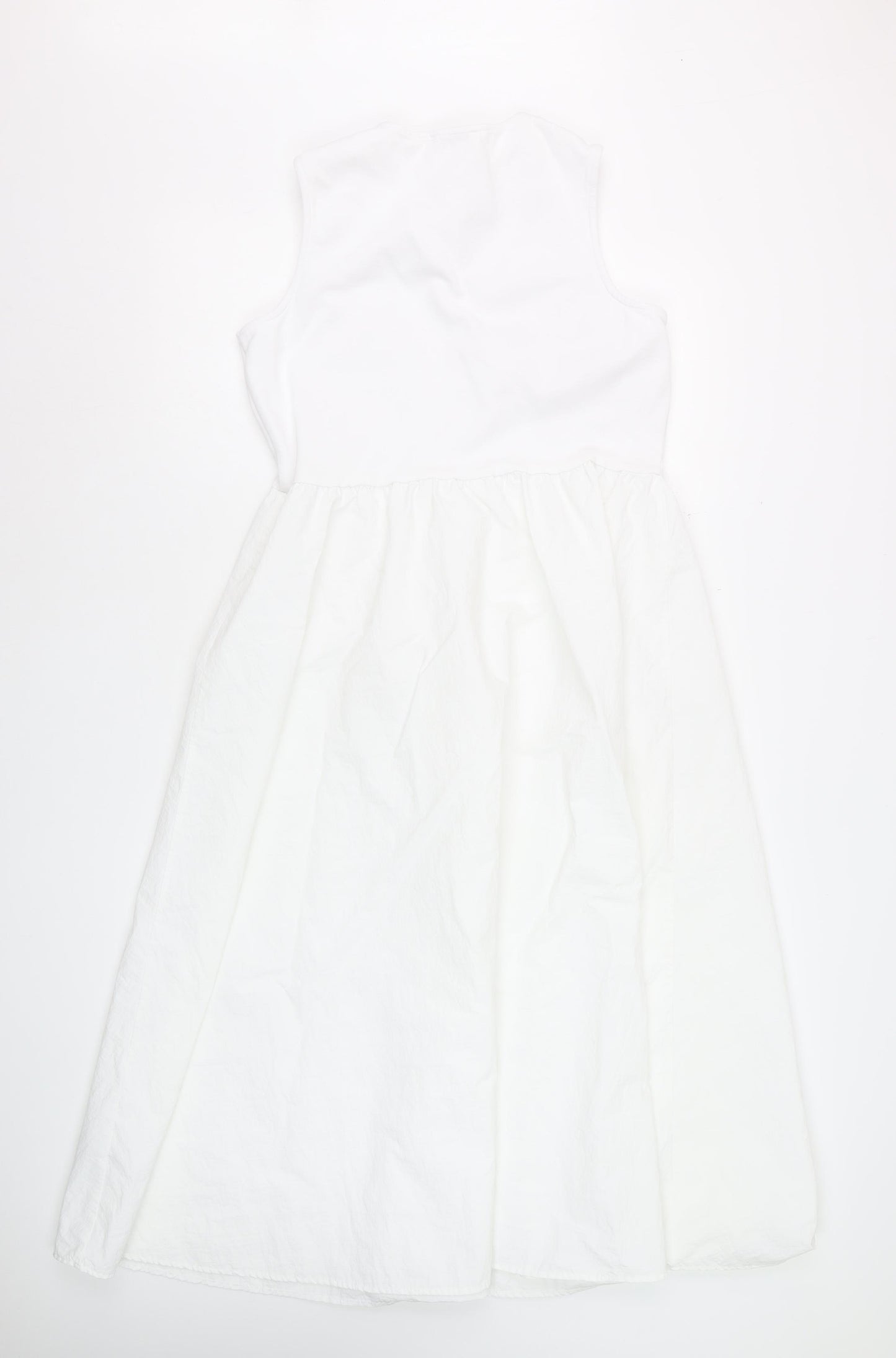 Marks and Spencer Women’s White Midi Fit & Flare Sleeveless Dress Size 14