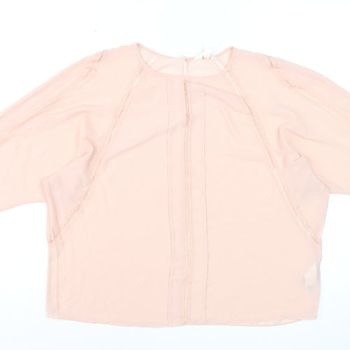Marks and Spencer Per Una Women's Pink Polyester Lace Blouse Size 12
