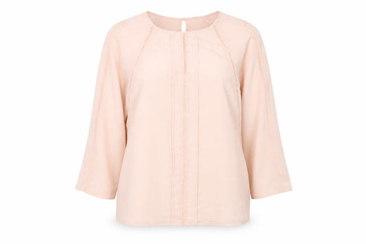 Front view of Marks & Spencer Per Una Women's Pink Polyester Lace Blouse, size 12