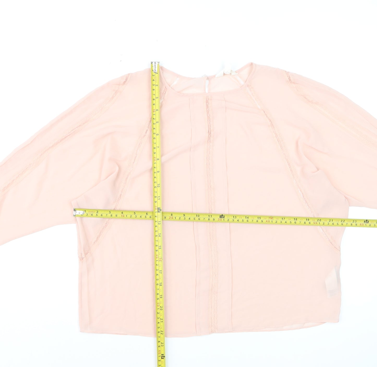 Marks and Spencer Per Una Women's Pink Polyester Lace Blouse Size 12