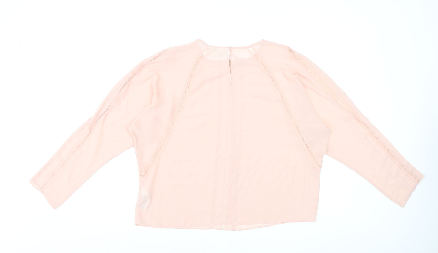 Marks and Spencer Per Una Women's Pink Polyester Lace Blouse Size 12