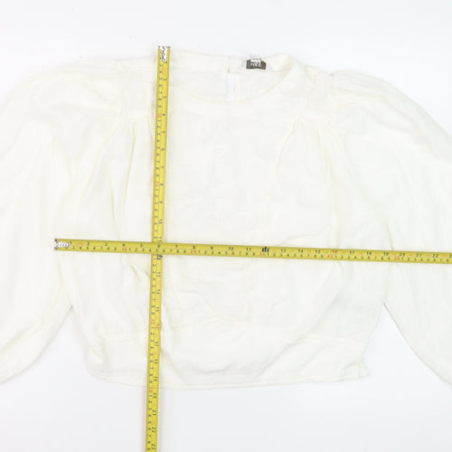 Marks and Spencer Womens Ivory Embroidered Long Sleeve Blouse Size 12
