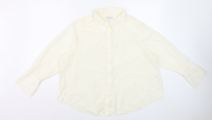 Marks and Spencer Women’s Ivory Silk Long Sleeve Blouse Size 22
