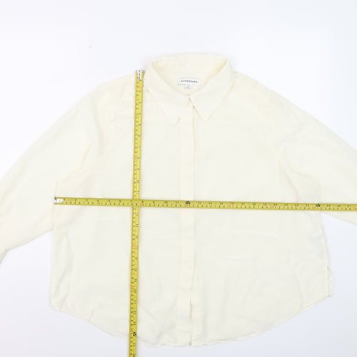 Marks and Spencer Women’s Ivory Silk Long Sleeve Blouse Size 22