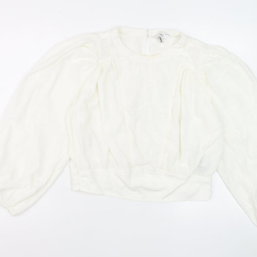 Marks and Spencer Women's Ivory Embroidered Long Sleeve Blouse Size 10