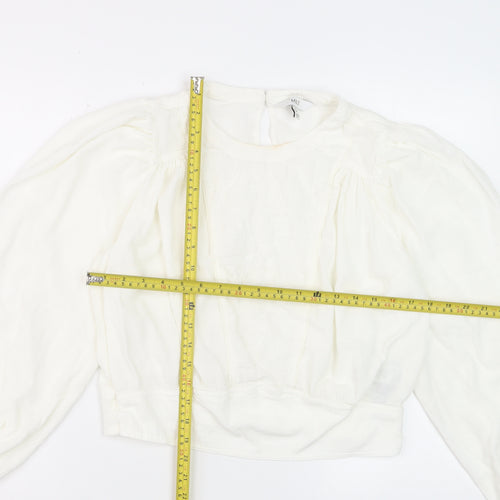 Marks and Spencer Women's Ivory Embroidered Long Sleeve Blouse Size 10