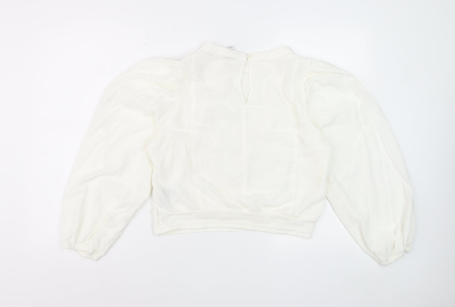 Marks and Spencer Women's Ivory Embroidered Long Sleeve Blouse Size 10
