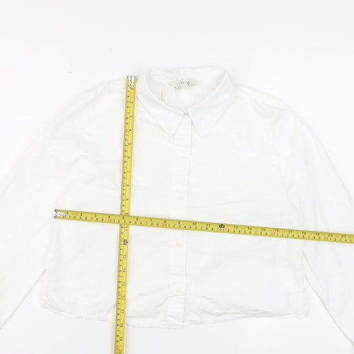 Marks and Spencer Women's White Size 10 Cotton Button-Up Shirt
