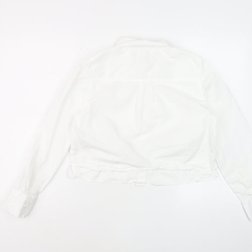 Marks and Spencer Women's White Size 10 Cotton Button-Up Shirt