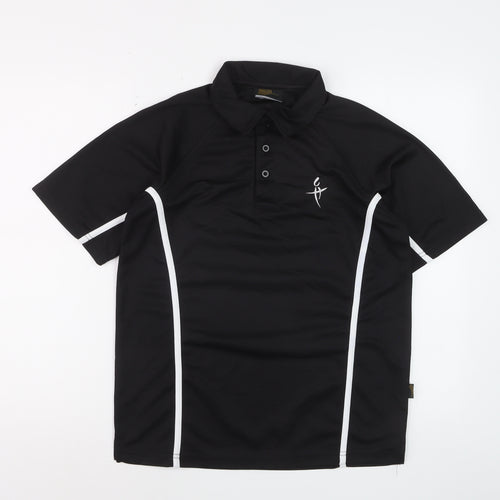 Falcon Men's Black Short Sleeve Sports Polo Shirt Size S