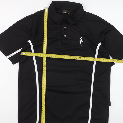 Falcon Men's Black Short Sleeve Sports Polo Shirt Size S