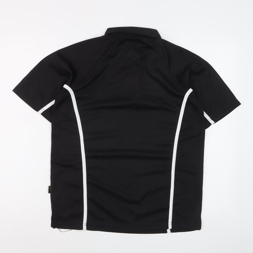 Falcon Men's Black Short Sleeve Sports Polo Shirt Size S