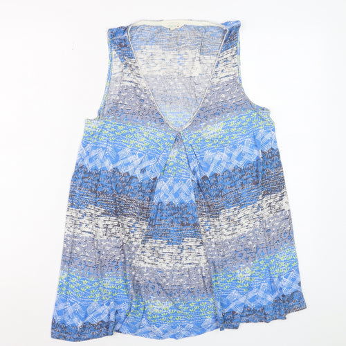 White Stuff Women Blue Viscose Tunic Tank Top Size 12