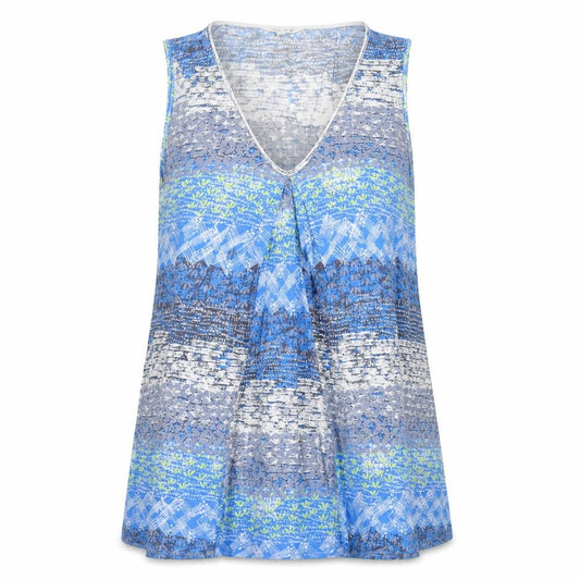 Front view of White Stuff Women Blue Viscose Tunic Tank Top, size 12