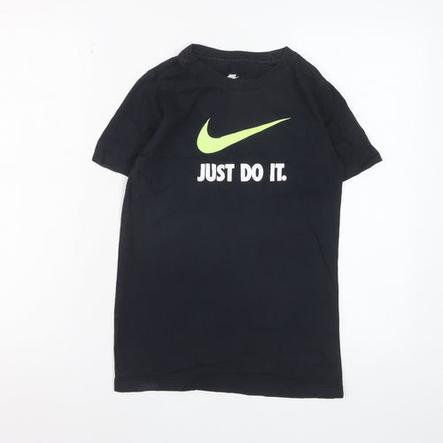Nike Boys Black Just Do It Graphic Sports T-Shirt 8 Years