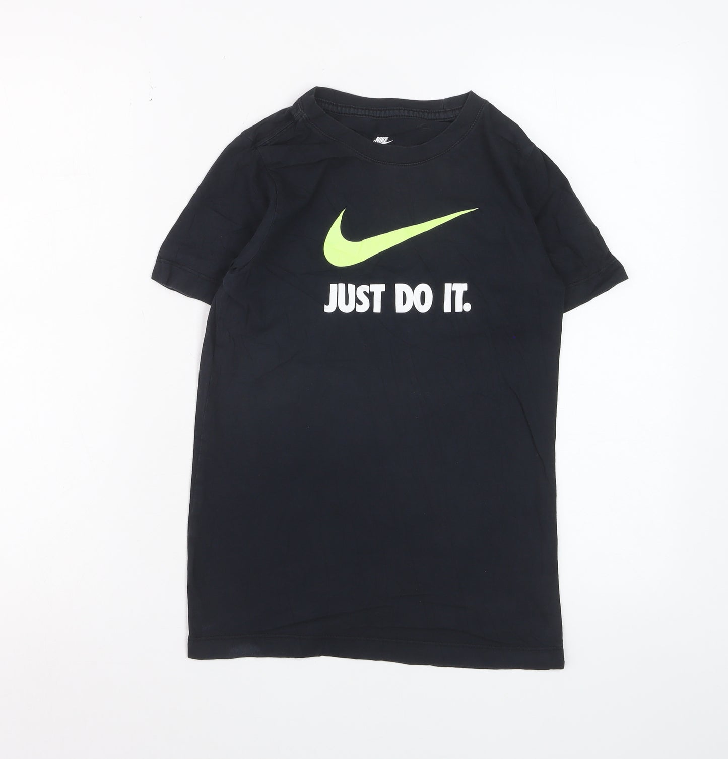 Nike Boys Black Just Do It Graphic Sports T-Shirt 8 Years