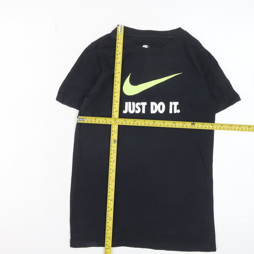 Nike Boys Black Just Do It Graphic Sports T-Shirt 8 Years